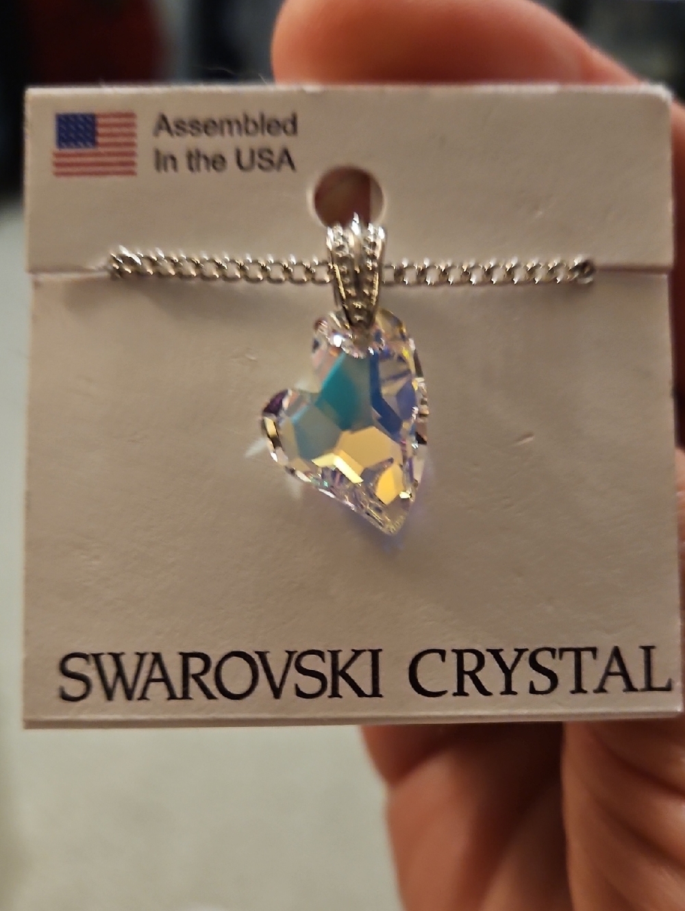 Heart Pendant Necklace - Iridescent